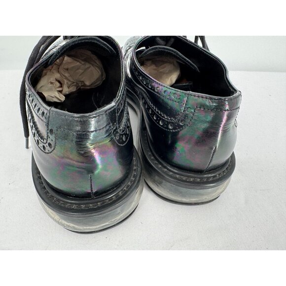 Prada Derby Levitate Black Leather Brogue Air Sole Lace Up Shoes Mens Sz 8 USA - Picture 11 of 15